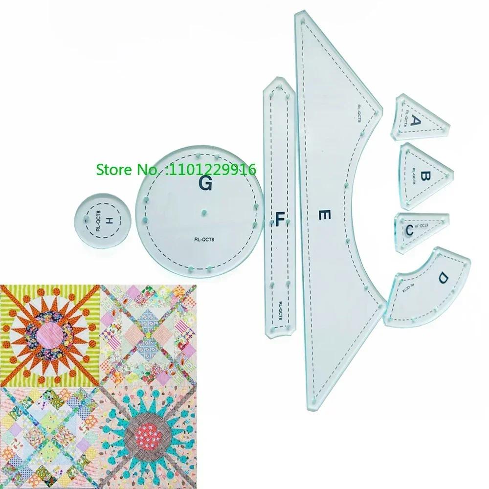 

8pcs Queens Cross Acrylic Template #RL-QCT8