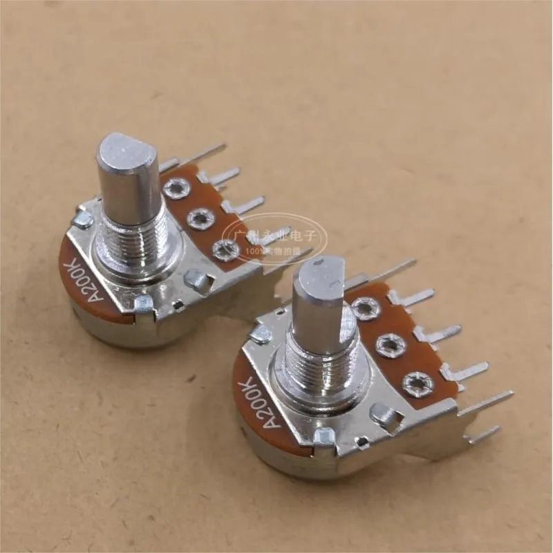 1PCS 148 ประเภท Potentiometer เดี่ยว 3Pins A200K เครื่องขยายเสียง Volume Potentiometer พร้อมวงเล็บครึ่งความยาวเพลา 15MMF