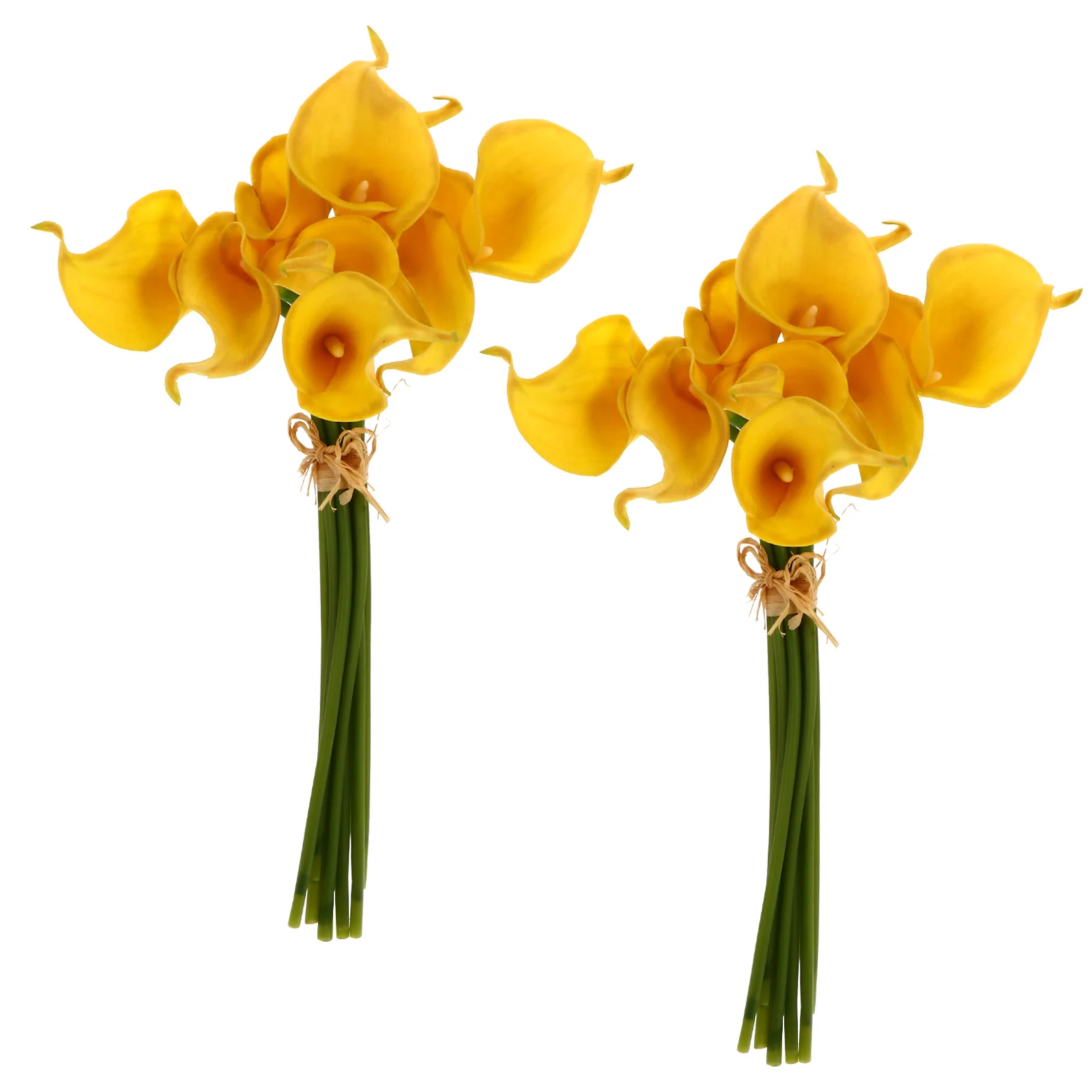 

20pcs Mini Decorative Flowers Artificial Arrangements Fake Bouquet for Home Office Party Wedding Yellow
