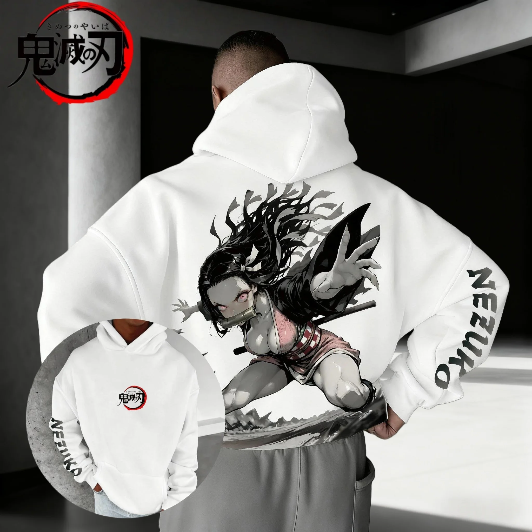 

Super Sized Retro Demon Killer Hoodie for Men Women in Autumn Winter 2025 Casual Pure Cotton Fashion Street Wear Hoodie