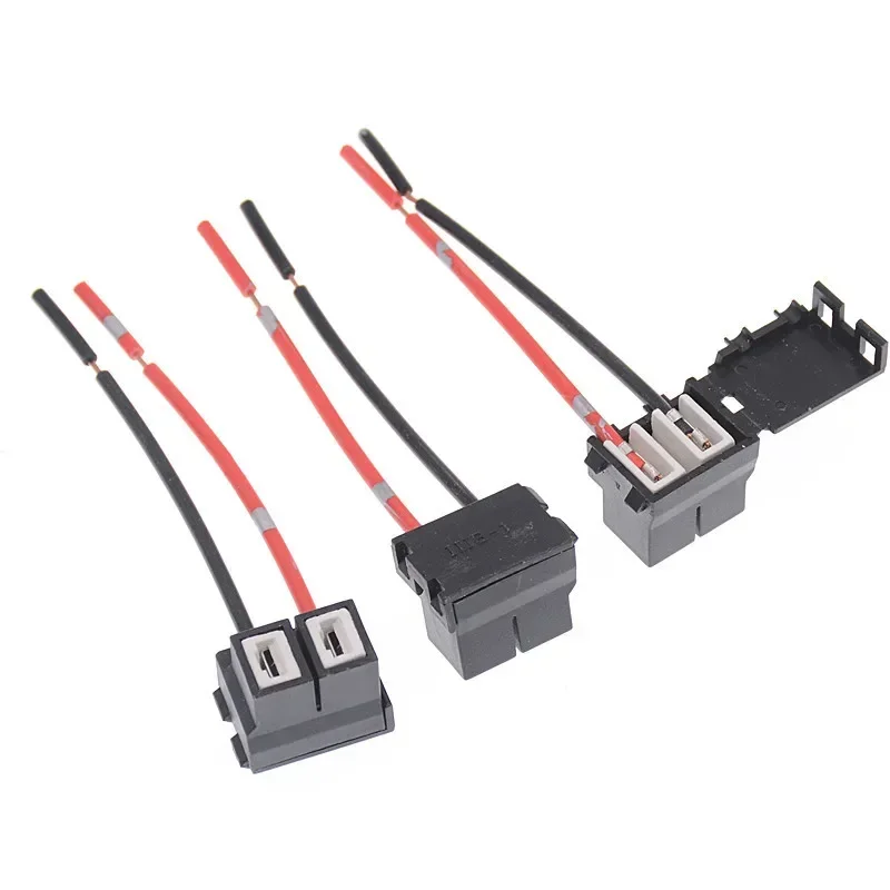 Auto Car Modify 2PCS H7 Halogen Bulb Socket Connector Power Adapter Plug Wiring Harness Lamp Connectors