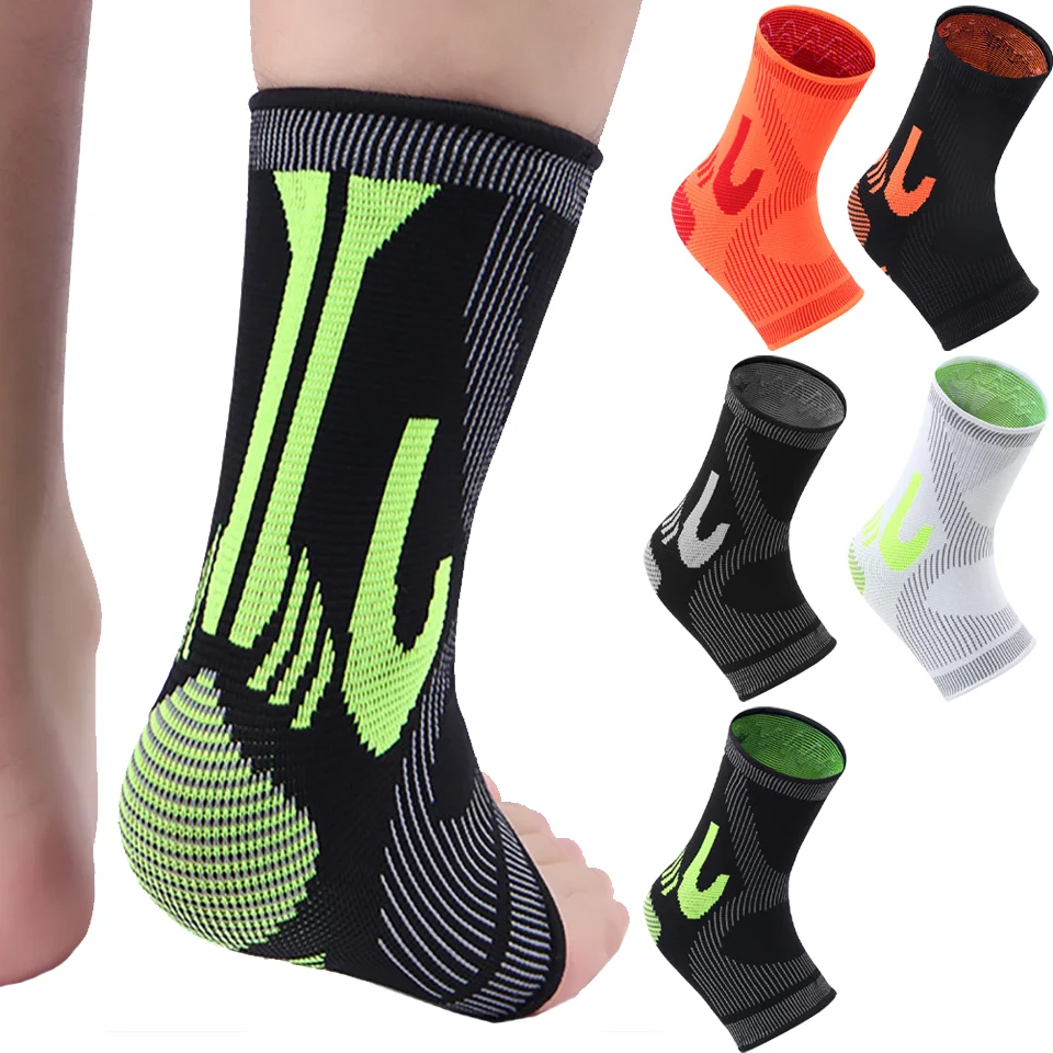 1Pcs Sports Knitted Fixed Ankle Support Anti-sprain Compression Elastic Ankle Brace Basketball Football Mountaineering Fitness