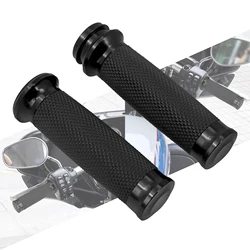 Motorcycle Electronic Throttle 1''25mm Handle Bar Hand Grips Black For Harley Softail Fat Boy FLSTF Breakout Touring Road King