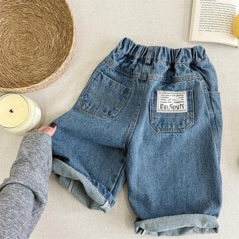 

2025 Boys' Jeans in Spring and Autumn, Mid To Large Children's Casual Pants, Handsome and Versatile, Boys' Pants, Street Style