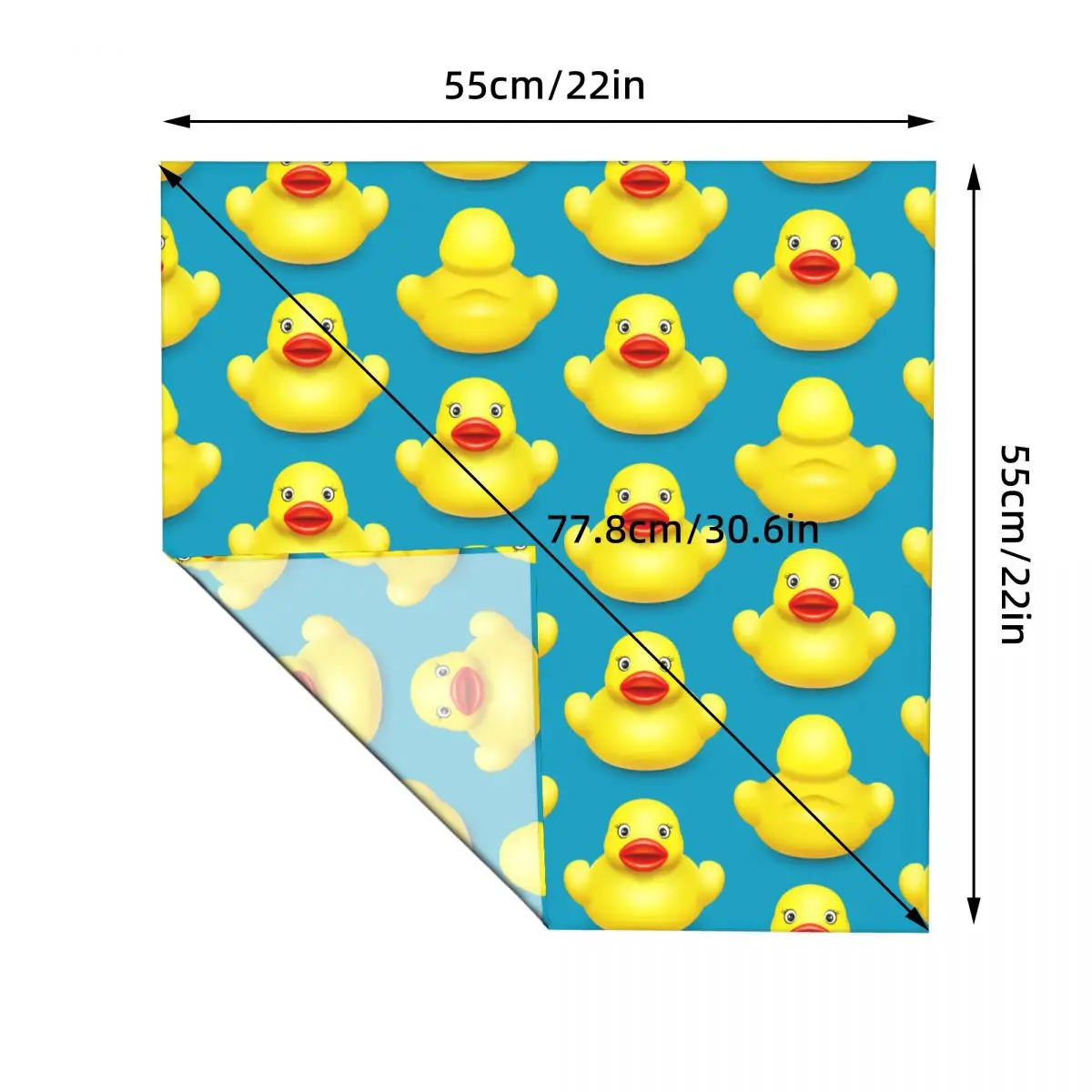 Yellow Classic Ducks Graphic Square Towel Multifunctional Neck Scarf Hair Bandana view 5