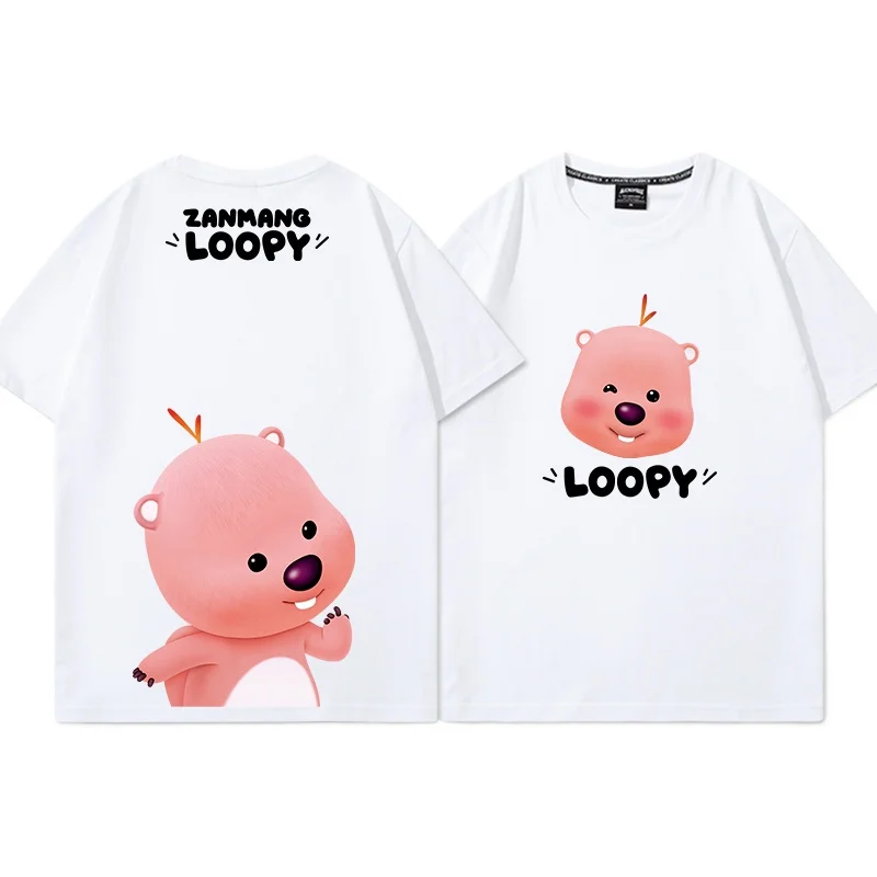 미니소 루피 애니메이션 티셔츠 여성 및 남성용 캐주얼 티셔츠 반팔 루즈핏 의류 선물 반팔 여름 상의