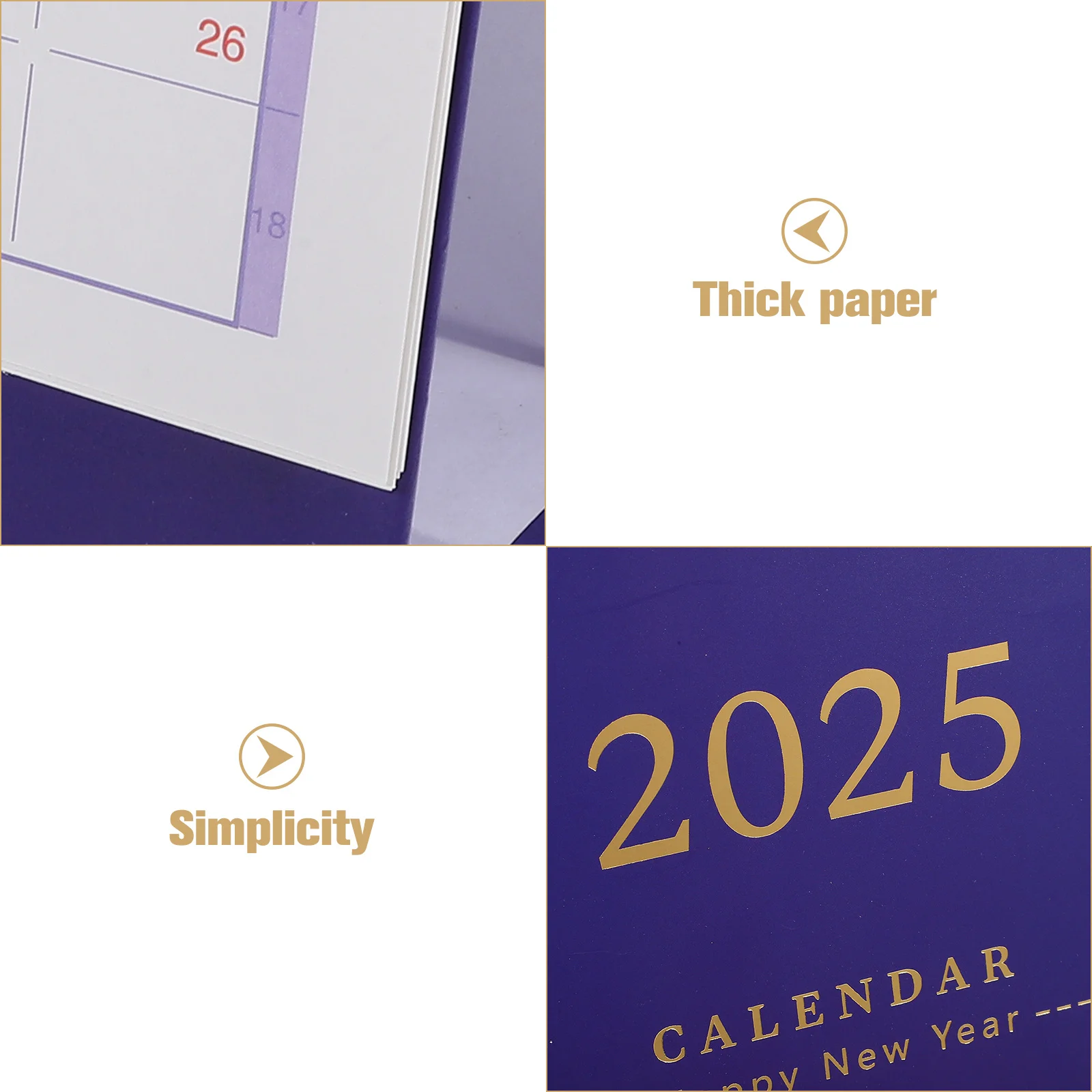 

Desktop English Calendar Thick Paper Minimalist Design Office Desk Calendar 2024-2025 Portable Standing Month Date Organizer
