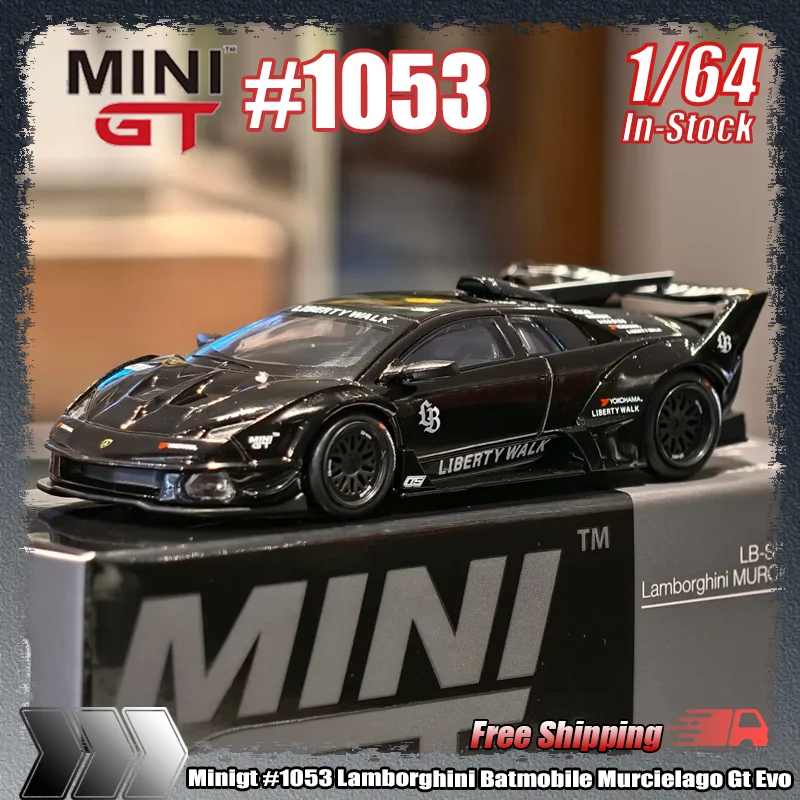 Minigt Baru # 1053 1:64 Lamborghini Batmobile Murcielago Gt Evo Simulasi Miniatur Mobil Sport Diecast dari Alloy Model Hadiah Natal