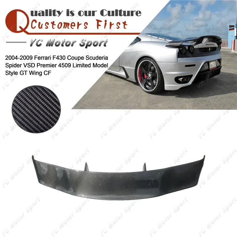 

Car Accessories Carbon Fiber VSD Premier 4509 Limited Model Style GT Wing Fit For 2004-2009 F430 Rear Spoiler Wing