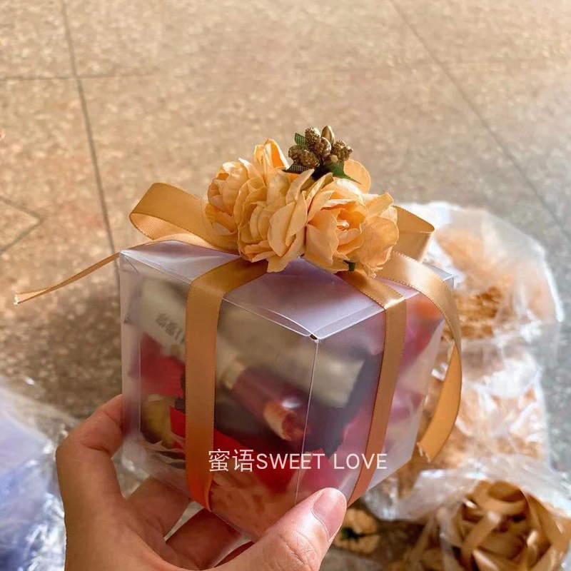 

Creative Romantic Wedding Transparent Candy Box, Large Packaging Gift Bags, Baby Shower Party Supplies, Wholesale, 50Pcs