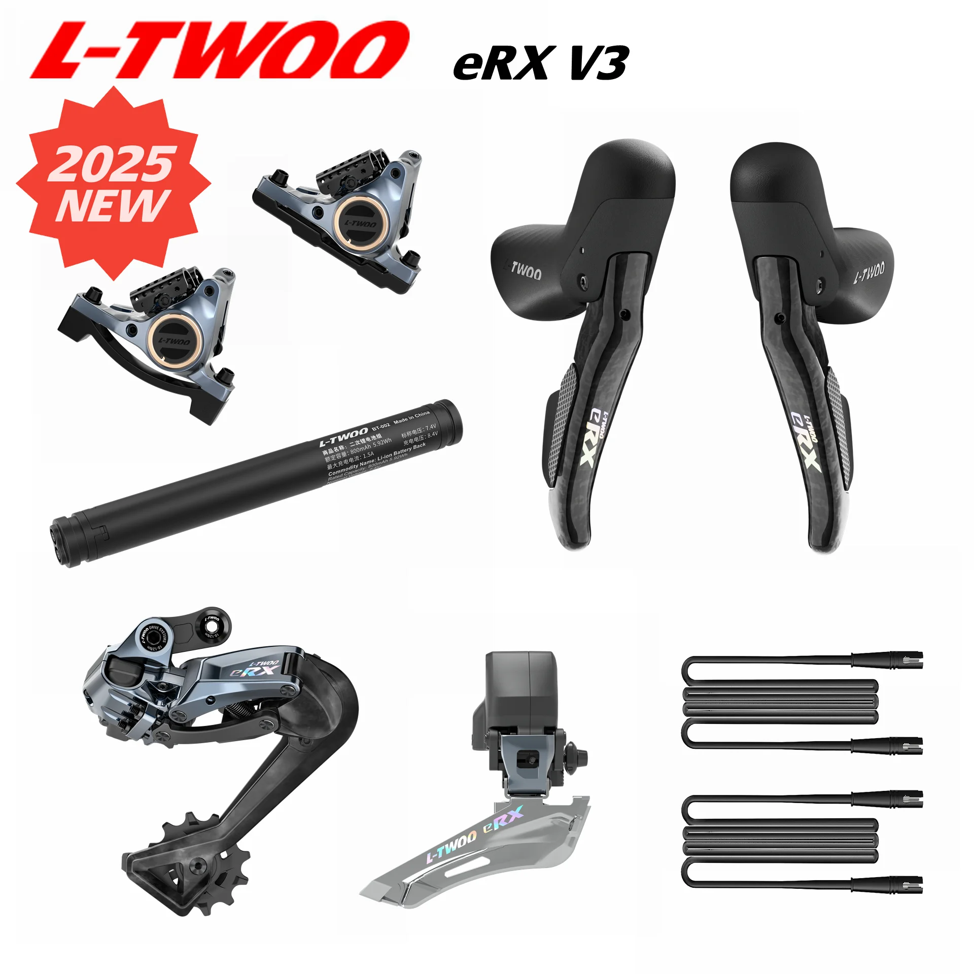 

LTWOO V3 eRX eR9 Электронная группа 2x12s/2x11s, Электронная группа Road, Сменный аккумулятор, Программирование через приложение