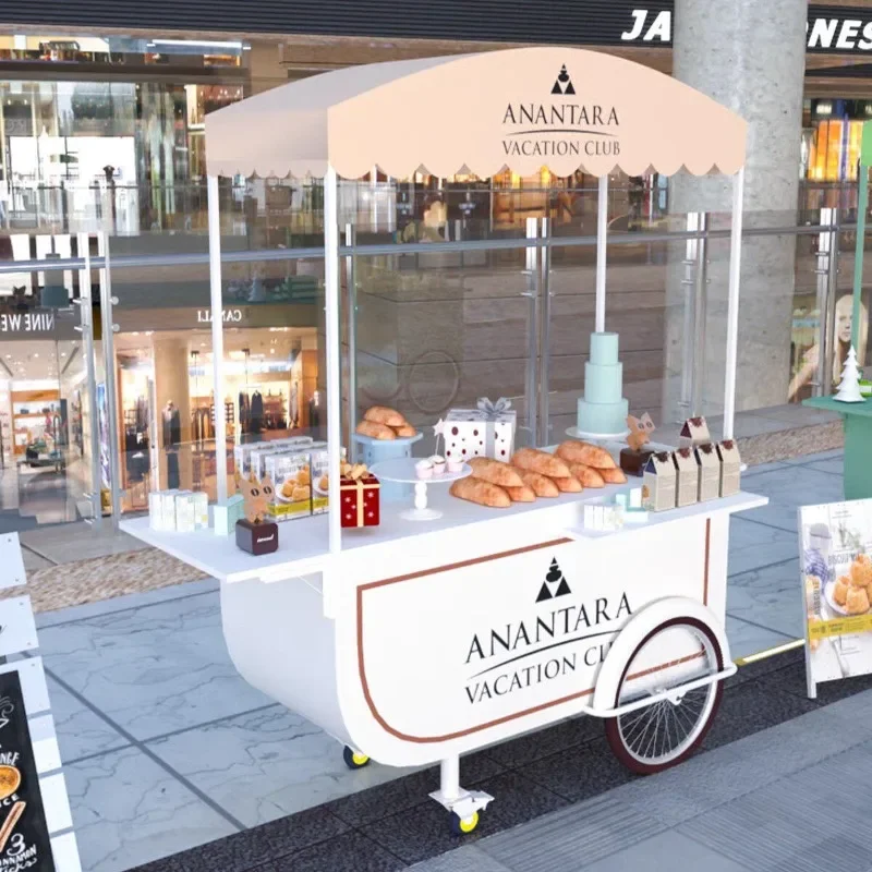 Shopping mall stall creative trolley wrought iron movable dining car scenic spot stall stall car night market display car