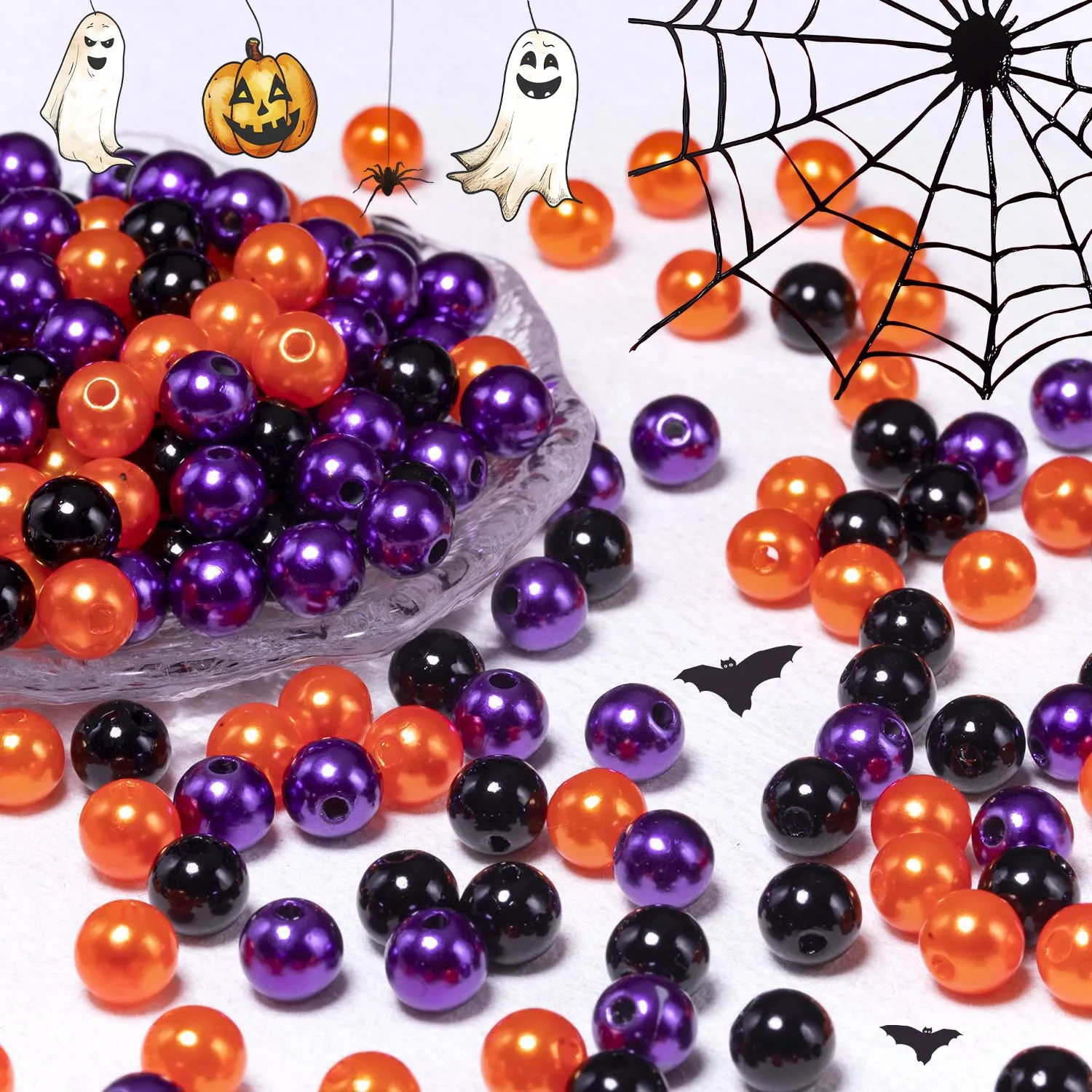 

8mm Halloween Style Imitation Pearl ABS Acrylic Beads for Jewelry Making DIY Earrings Necklaces Bracelets Keychains Accessories