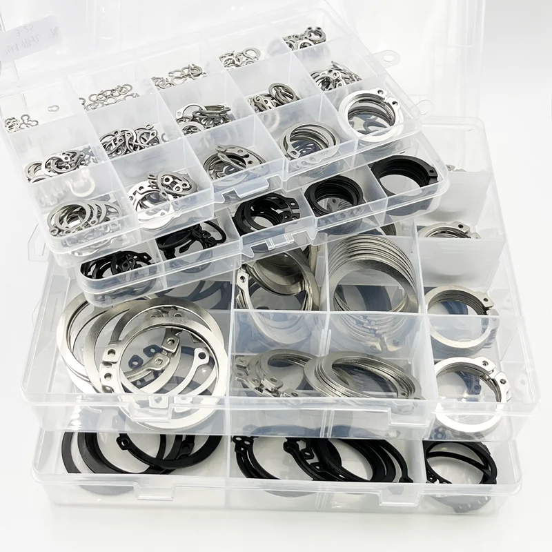 Externe Sicherungsringe C-Clips Unterlegscheiben Sicherungsringe Interne Sicherungsringe aus Edelstahl und Kohlenstoffstahl M3-M48 für Wellen – Detail 4