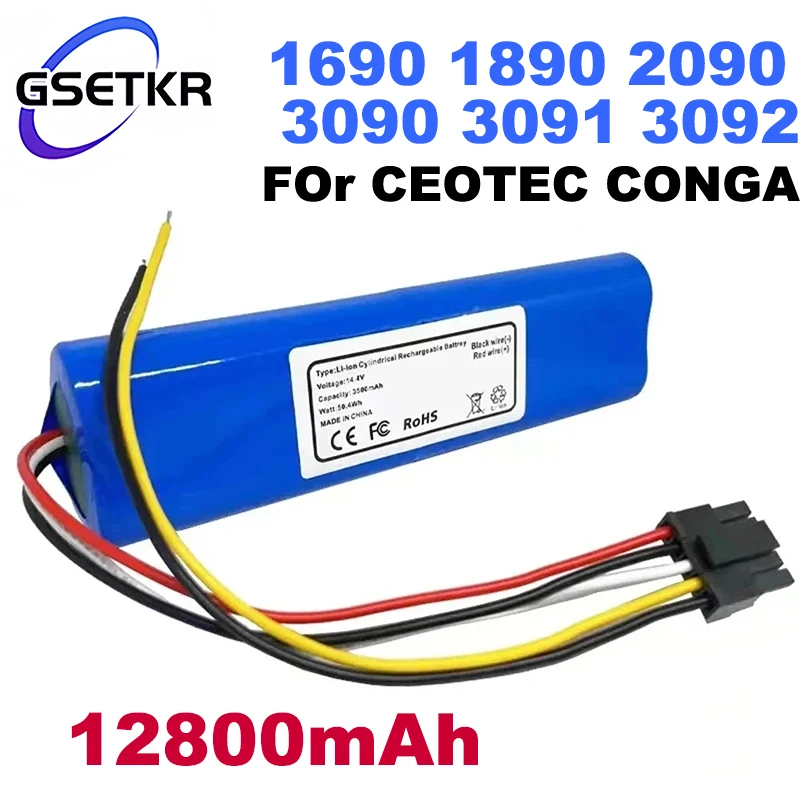 

CECOTEC CONGA 3090 3091 3092 1690 1890 2090 Robot Vacuum Cleaner Battery Pack Replacement Accessories 14.4 Volts 12800 mAh