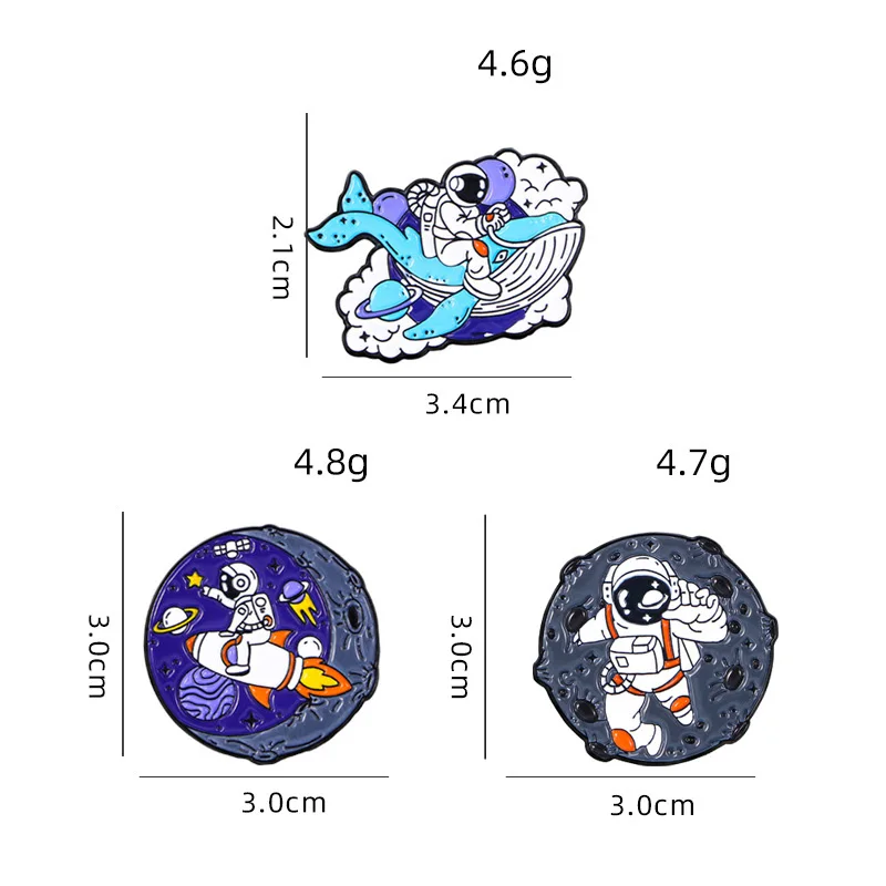 Astronaut series pin creative cartoon badge space universe commemorative bag clothing hat pin accessories gift