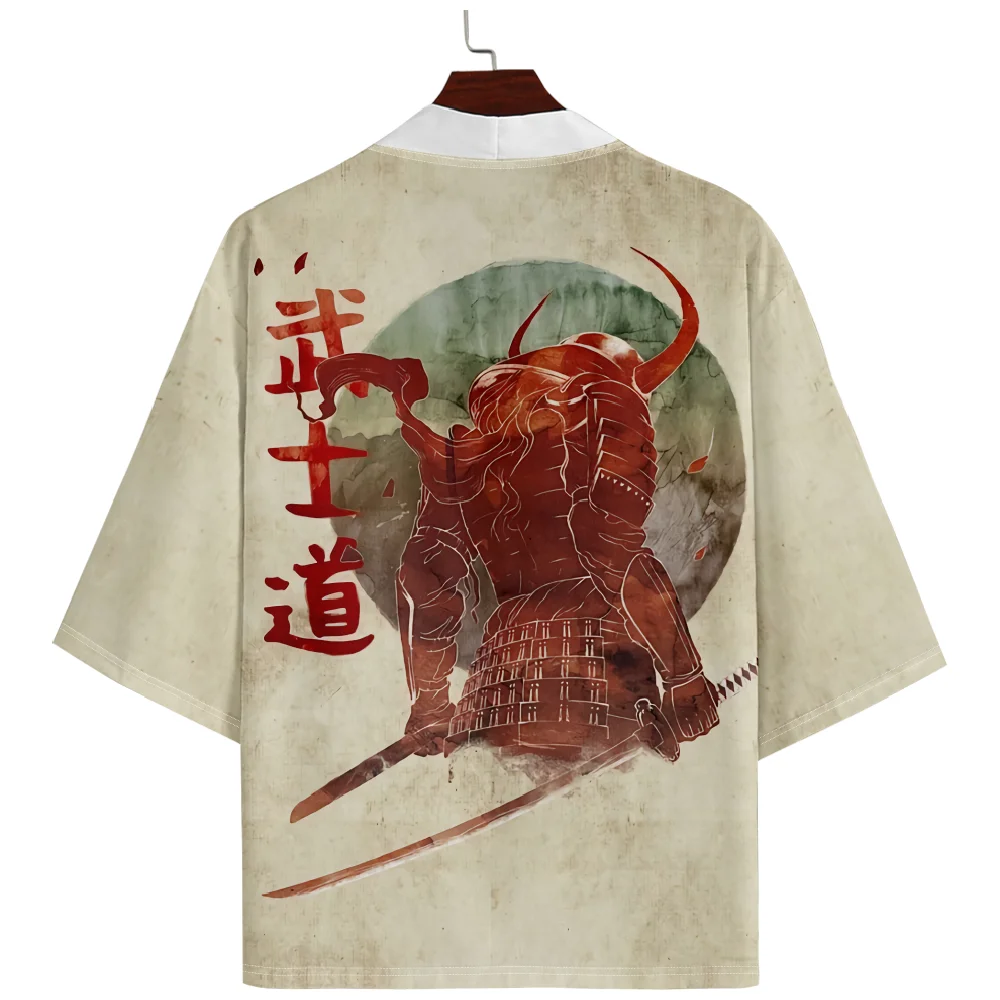 

Anime Samurai Print Haori 2025 Japanese Cardigan Women Men Cosplay Yukata Clothing Harajuku Kimono Plus Size