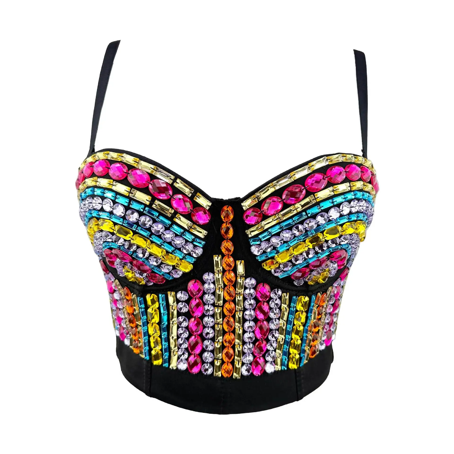 J75 高級下着美しいブラジャー女の子のためのキャミソール女性カラフルなアクリル素材ベスト甘い記憶クリスタルチューブトップ