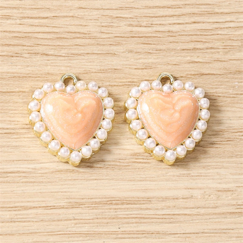 5 Stück niedliche, bunte, gemischte Metall-Herzanhänger für die Schmuckherstellung, Halsketten, Ohrringe, Armbänder, DIY-Bastelarbeiten und Accessoires – Detail 9