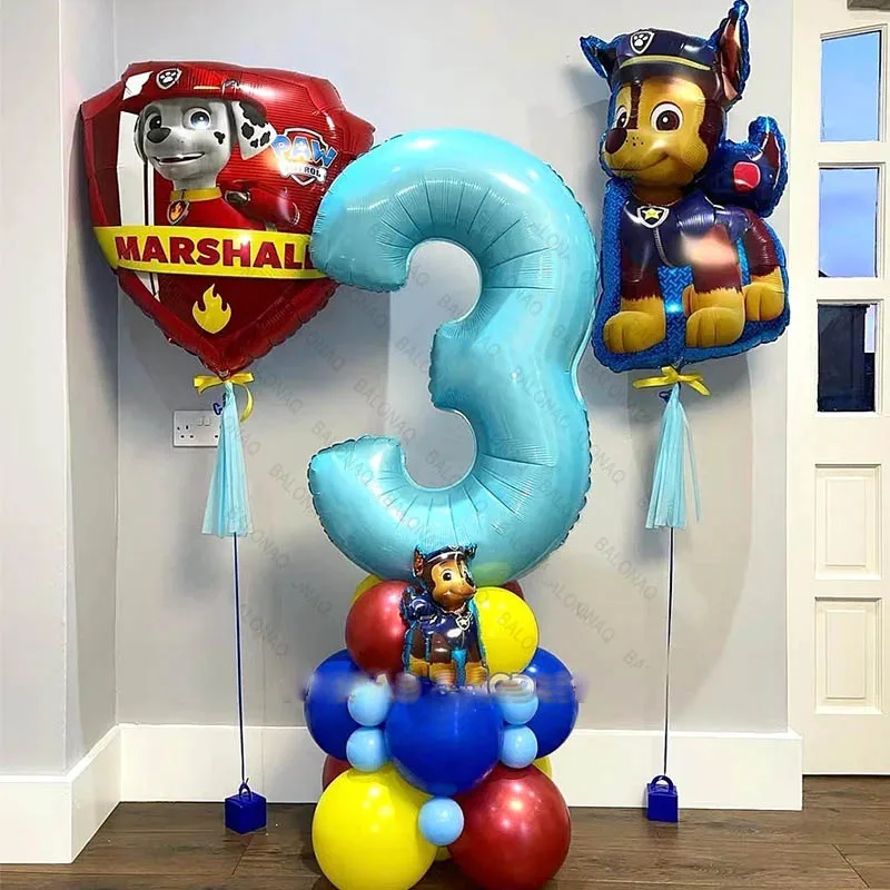15 pçs patrulha pata balão dos desenhos animados ryder perseguição marshall skye rocky rubi zuma everest personagem diy festa decoração bola das crianças