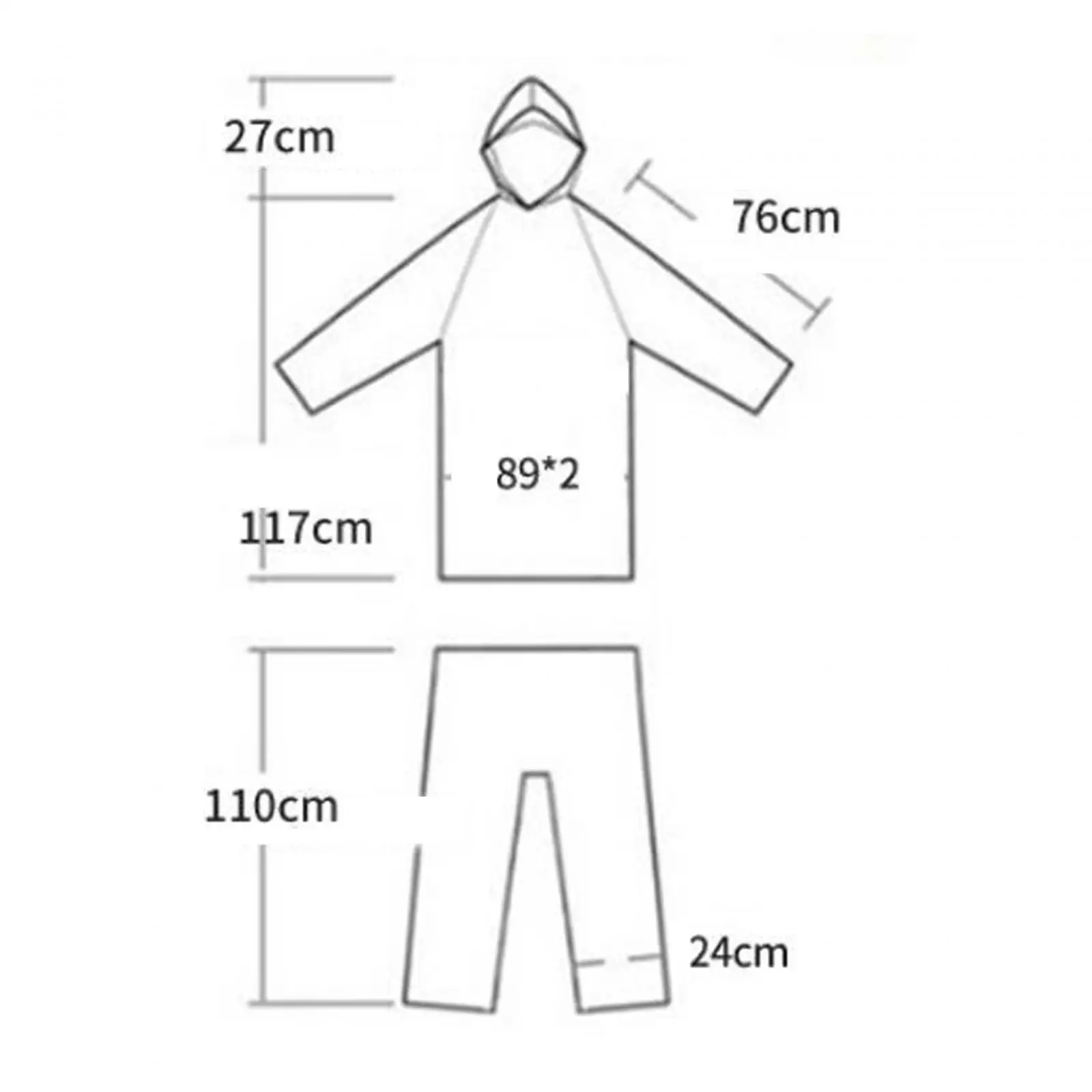 PE-Material Kapuzen-Einweg-Regenponcho Regenhose Wasserdichte Regenjacke für Wandern Camping Reisen