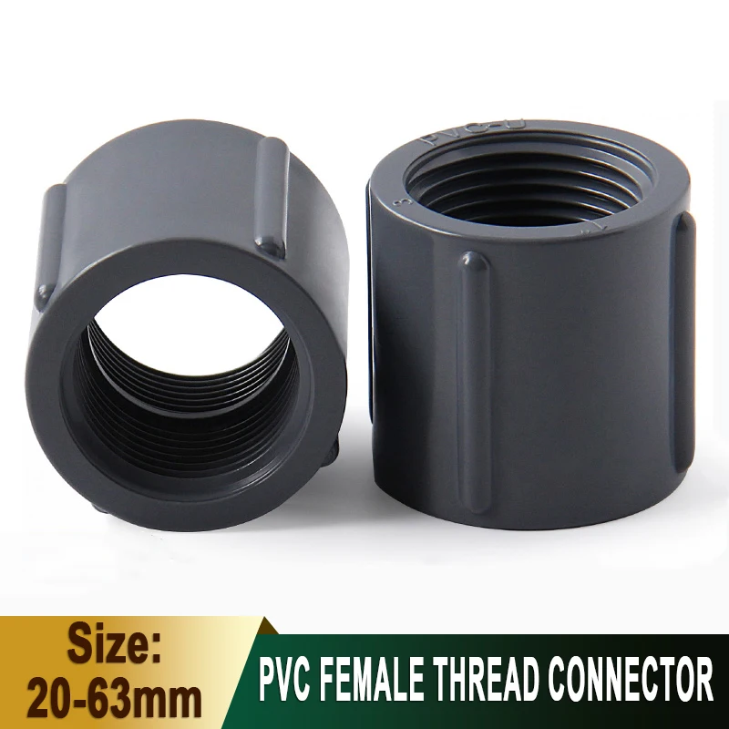 1Pcs PVC 1/2 3/4 1inch Female Thread Pipe Connector 20-63mm Water Pipe Fittings Ball Valve Agriculture Garden Irrigation Adapter