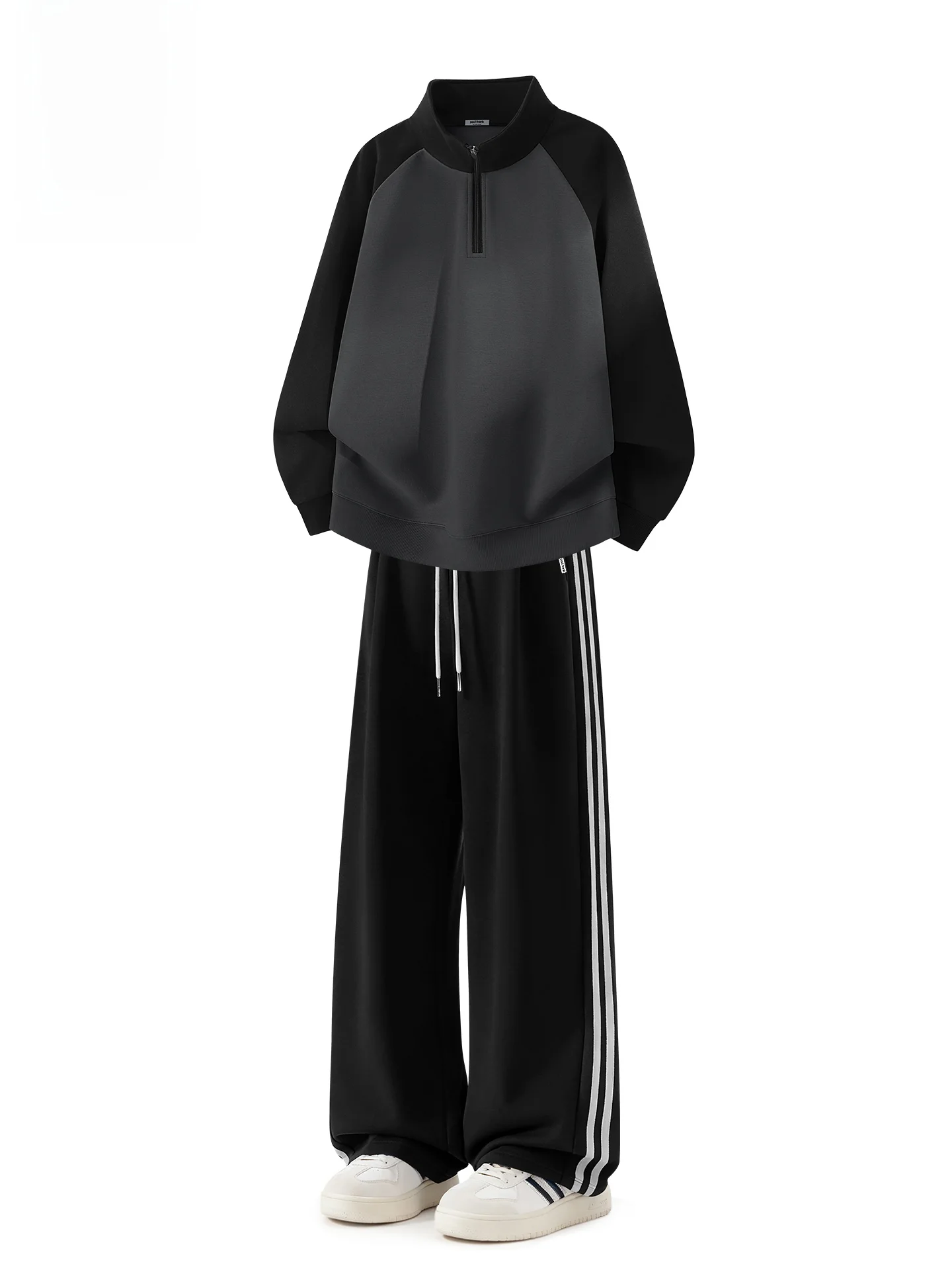 

Весенний повседневный спортивный костюм: худи на молнии с длинным рукавом и брюки из хлопка и полиэстера, модный бренд