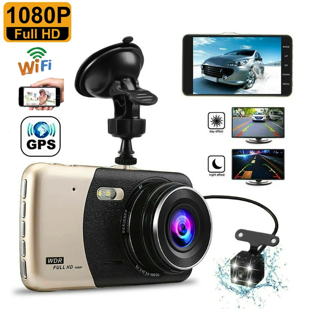 

Car DVR WiFi Full HD 1080P Dash Cam Rear View Car Camera Drive Video Recorder Auto Parking Monitor Night Vision Black Box GPS