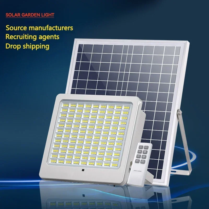 GISELLE Solar Flood Light With Remote Control Waterproof IP65 LED Outdoor Floodlights Lamp For Courtyard Garden Balcony