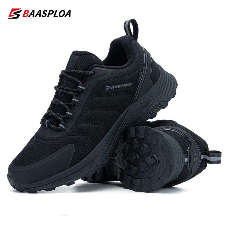 

Baasploa Men Hiking Shoes Non-Slip Wear Resistant Casual Sneakers for Men Comfort Waterproof Outdoor Sneaker Male Walking Shoes