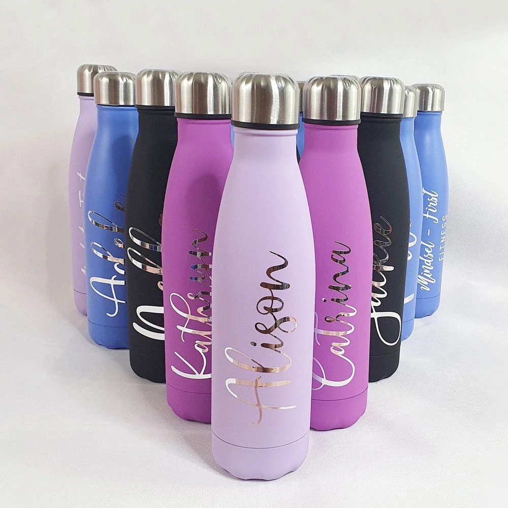 Personalized Water Bottle Bridesmaid Gift Idea Hot Cold Insulated Thermos Wedding Bachelorette Party Favors Drink Flasks