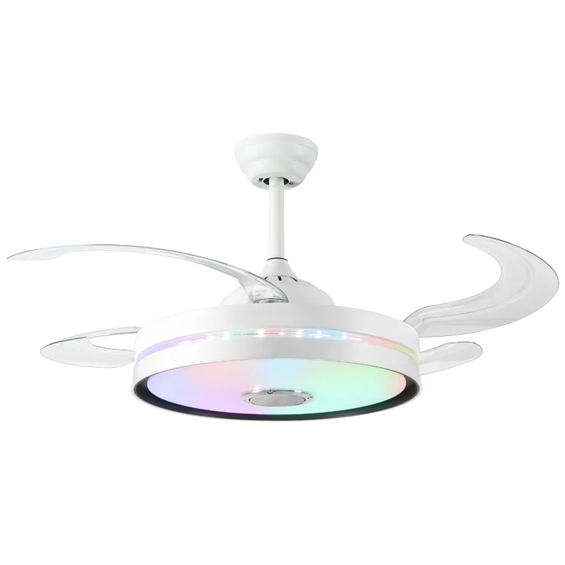 

Современная музыкальная люстра с пультом дистанционного управления, светодиодная, для гостиной и спальни, потолочный вентилятор с подсветкой