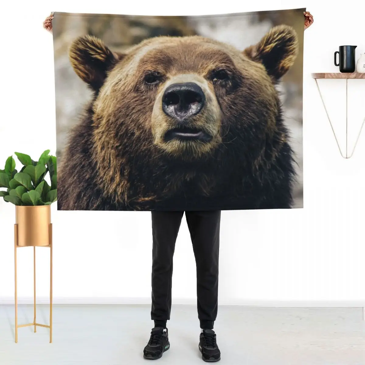 Grizzly Bear Throw Blanket Soft Big Designers Summer heavy to sleep Decorative Sofas Decorative Sofa Blankets