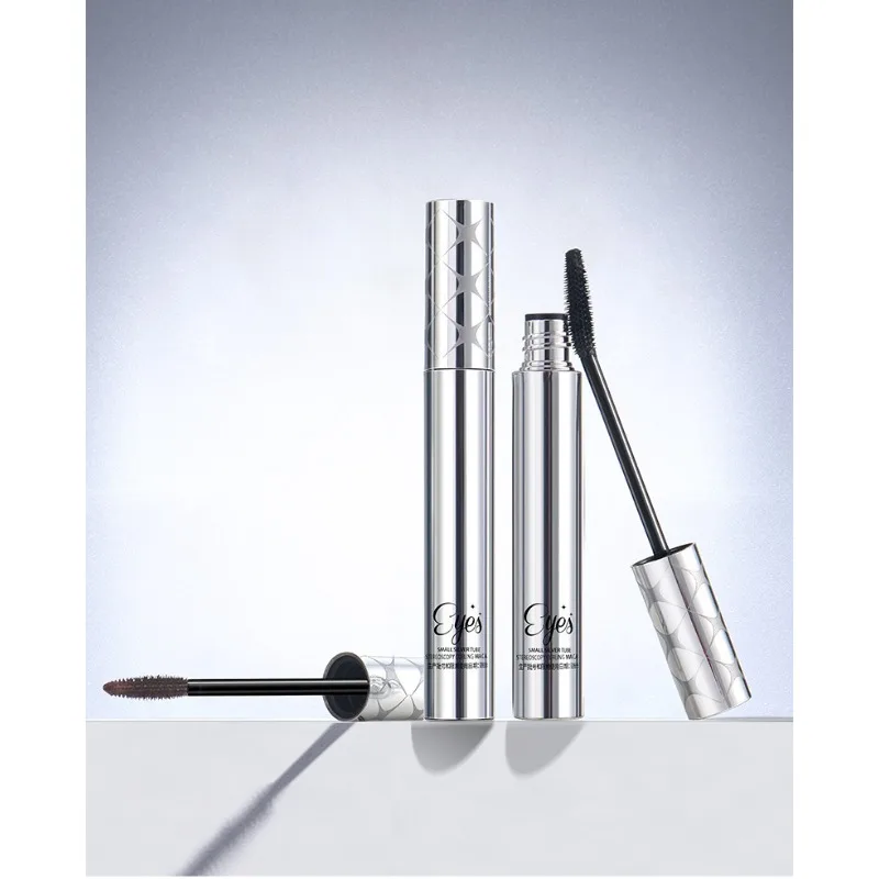 มาสคาร่าเพิ่มความยาวขนตาสีดำ ต่อขนตาสีน้ำตาล แปรงปัดขนตา เครื่องสำอางความงาม ติดทนนาน สีเงิน