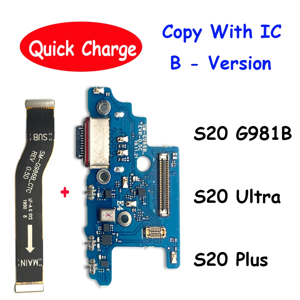 For Samsung S20 Plus Ultra G986B G988B G981 USB Fast Charger USB Dock Charging Dock Port Board With Mic Microphone Flex Cable