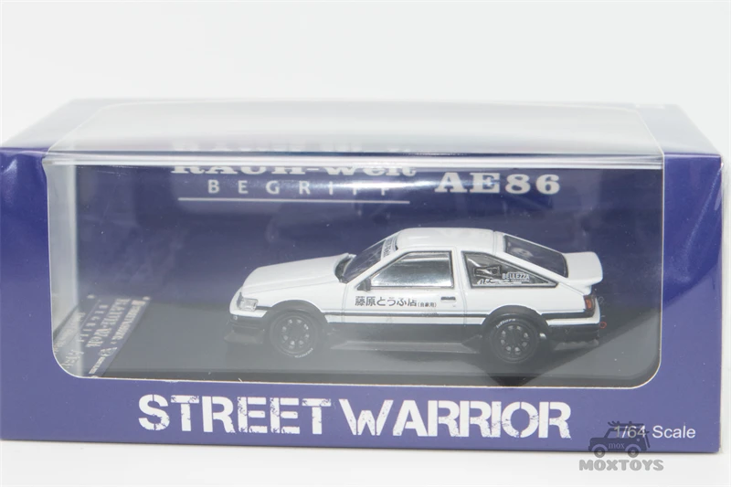 Street Weapon 1:64 RWB AE86 Fujiwara Livery White Black Diecast Model Car