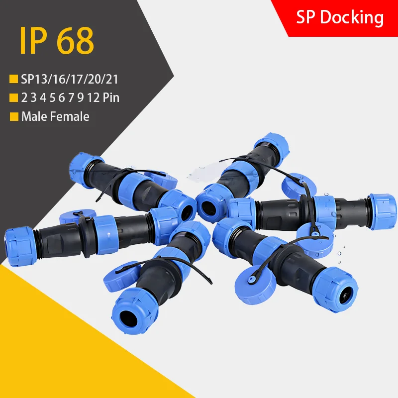 

Sp13 Sp16 Sp17 Sp20 Sp21 SD13 Aviation Waterproof Plug Socket Connector Docking 2 3 4 5 6 7 9 12 Pin Male Female IP68