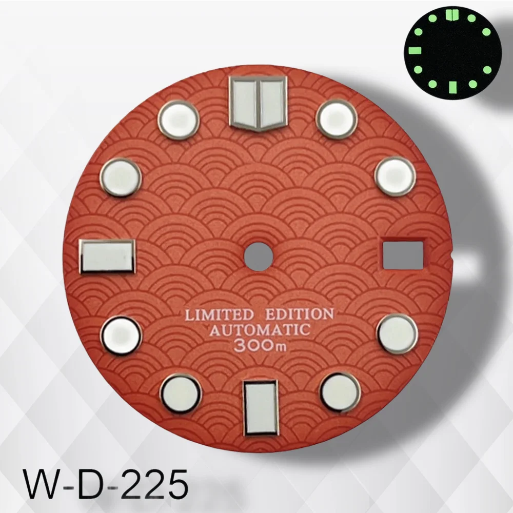 28.5mm de Alta Qualidade S Logotipo NH35 Dial SUB/SKX007 DIal Adequado Para NH35/NH36 Movimento Verde Luminoso NH35 Acessórios ﻿