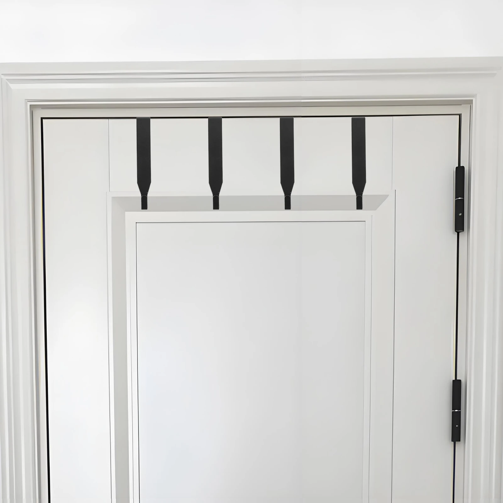

4pcs Metal Hooks 37 55mm Adjustable Door Hangers Black Small Hooks Home Wardrobe Partition Cubicle Coat Rack Storage