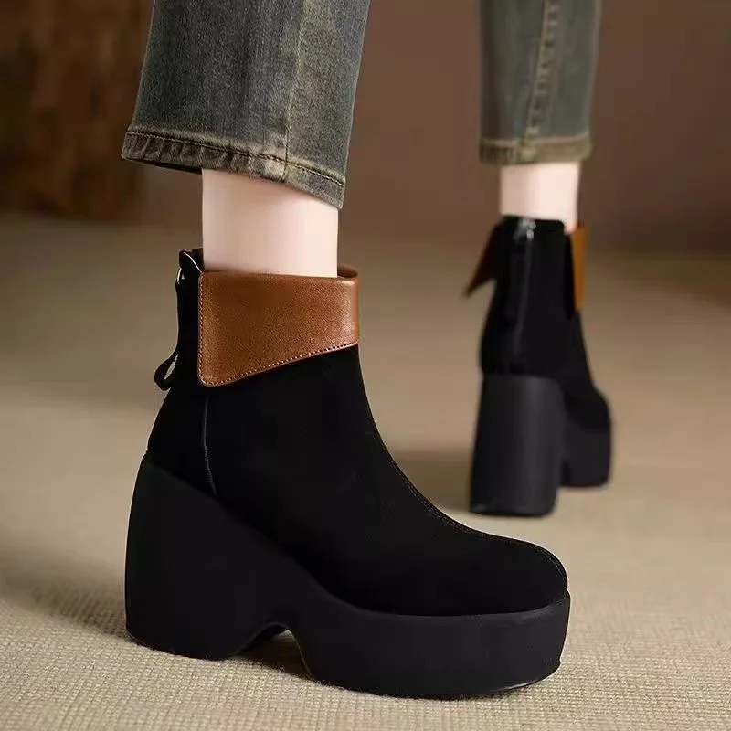 

Ботильоны на высоком каблуке. Женская дизайнерская замшевая обувь для женщин. Тенденция 202. Туфли-лодочки. Зимние ботинки. Новое роскошное элегантное платье Mujer Botas.