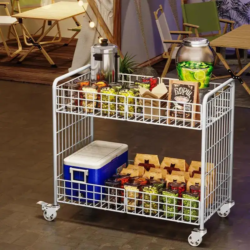 Foldable Stall Trolley Night Market Stall Ice Powder Snack Cart Movable Sushi Sausage Special Frame Portable
