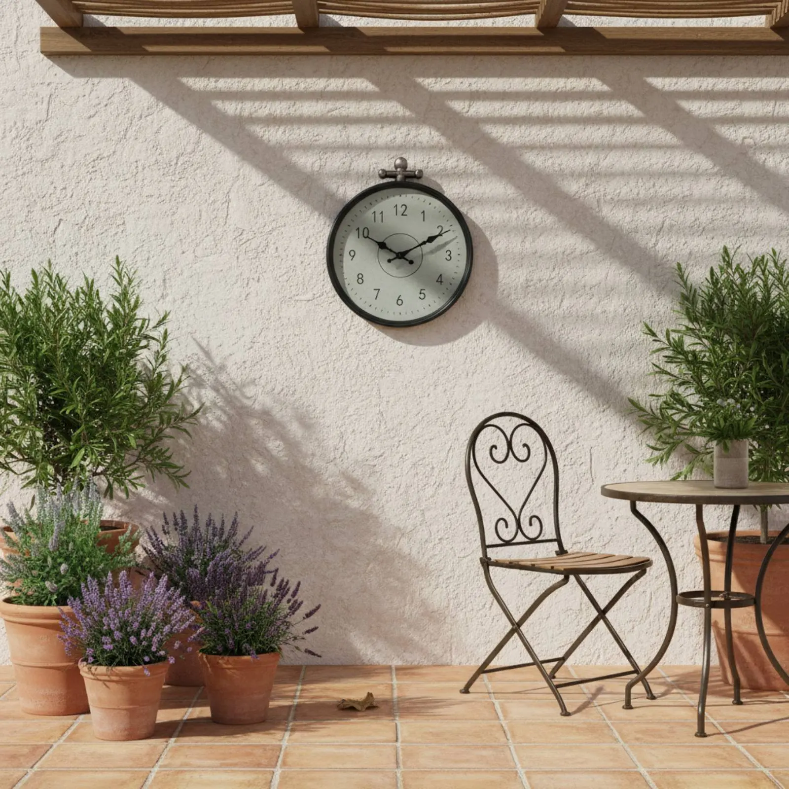Waterproof Wall Timepiece Water-Resistant Outdoor Timepiece House Decoration IP44 Timepiece Easy to Read for Under Eaves
