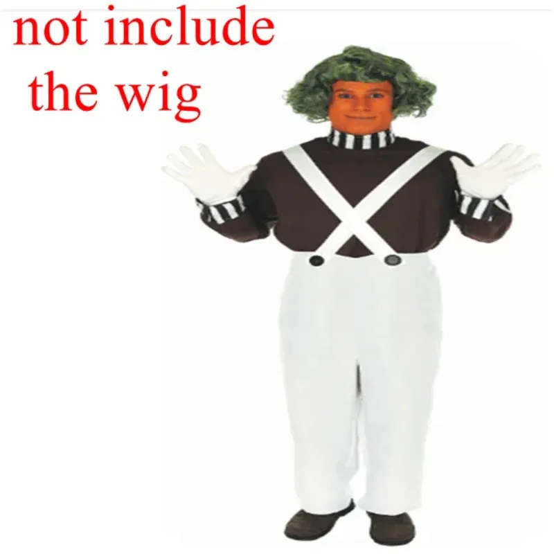 Sky02 Willy Charlie Cosplay Costume Uniform Chocolate Factory Role Play Outfit Full Suit Halloween Oompa-Loompa Clothing Ad88Ji