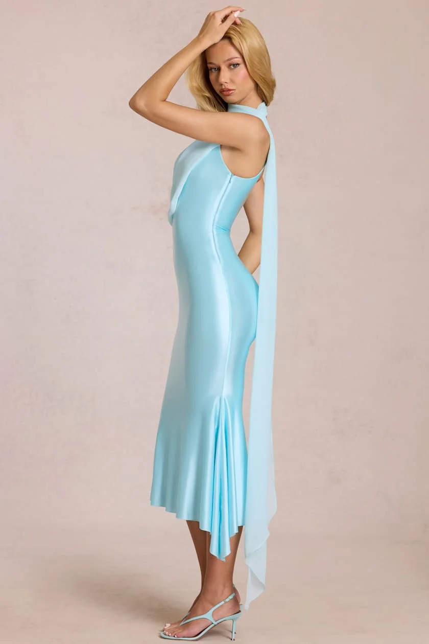 Vestido de Noche Largo de Lujo Personalizado 2026, Estilo Sirena de Un Solo Hombro, Ajustado, con Cola Fluida, Elegante Estilo Diosa