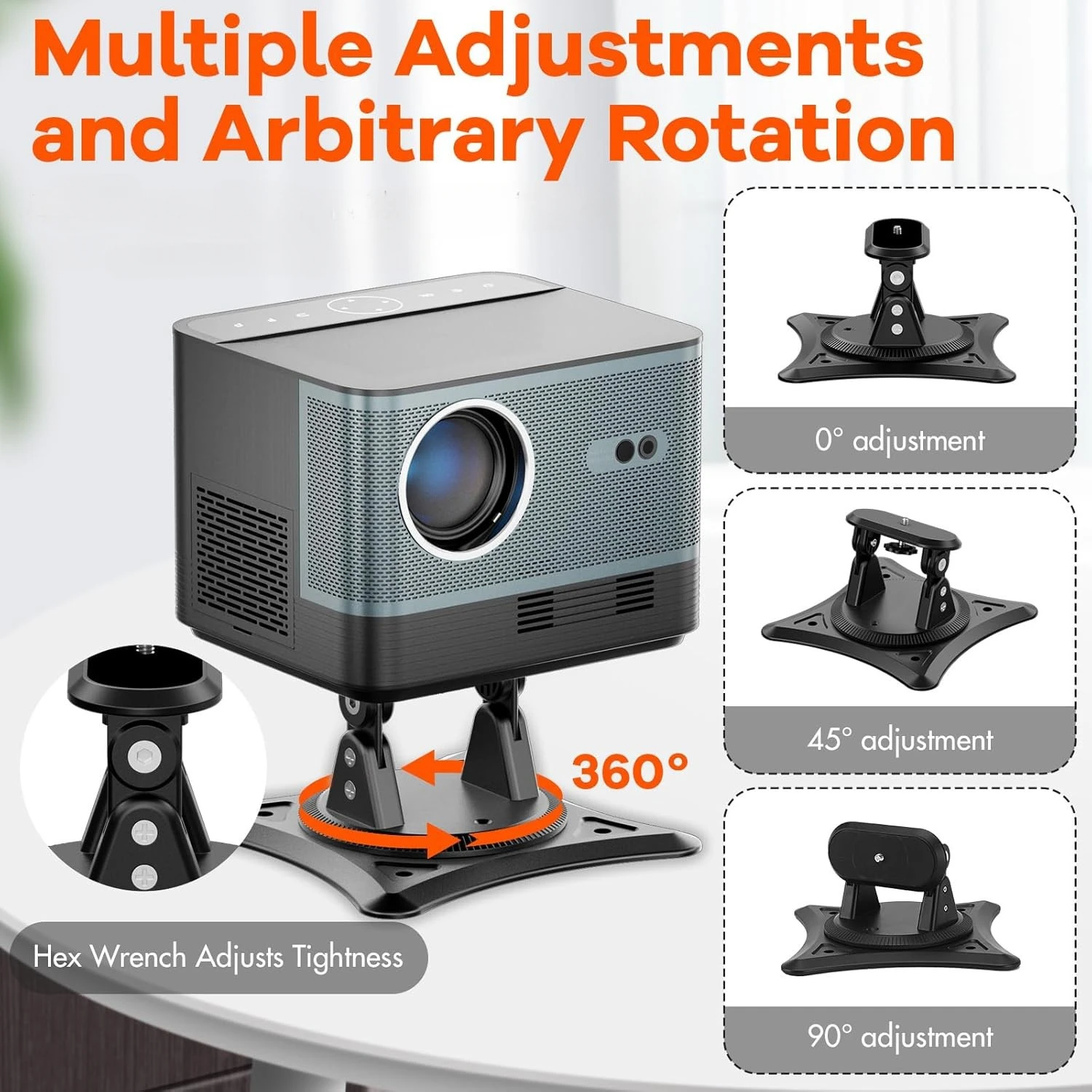 Mini Projector Desktop Wall Mount Stand Ceiling Bracket Holder 1/4 Screw Hole Projector Holder Screw for hy300 YG300 J15 Camera