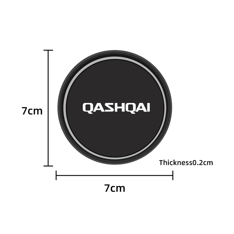 For Nissan Qashqai J10 J11 2pcs Non-Slip Car Coaster Cup Slot Pad Silicone Mat Interior Water Cup Holder Mats Auto Accessories