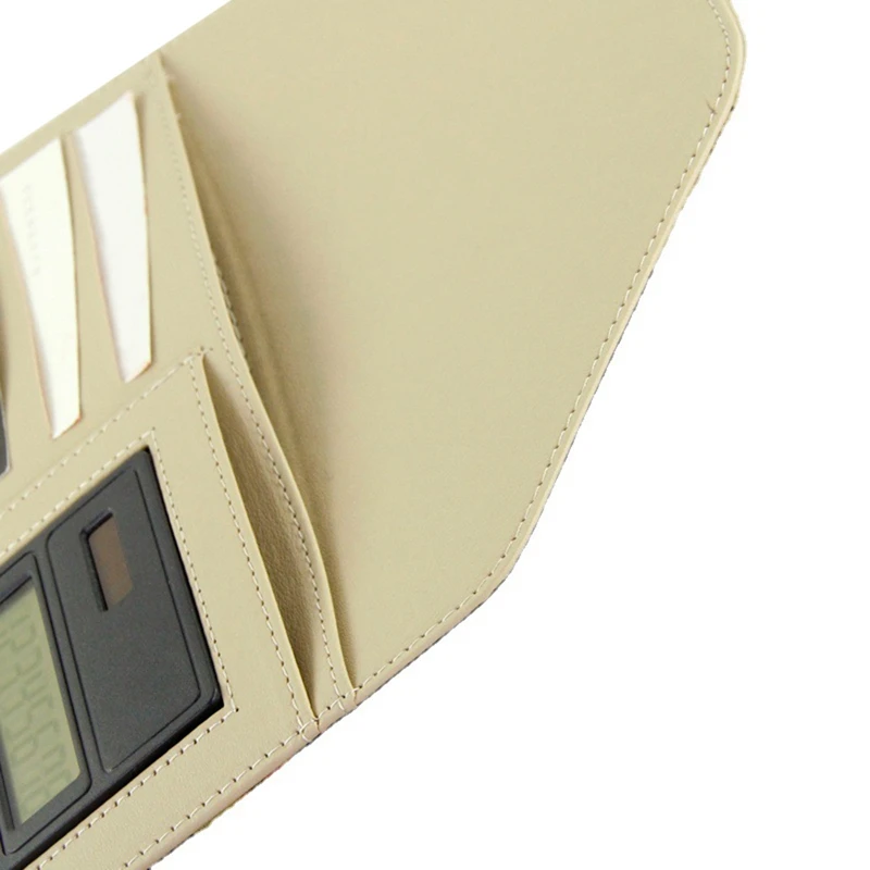 مجلد ملفات A4 مع منظم آلة الحاسبة، وسادة مستندات مكتبية، حقيبة مجلد من جلد البولي يوريثان