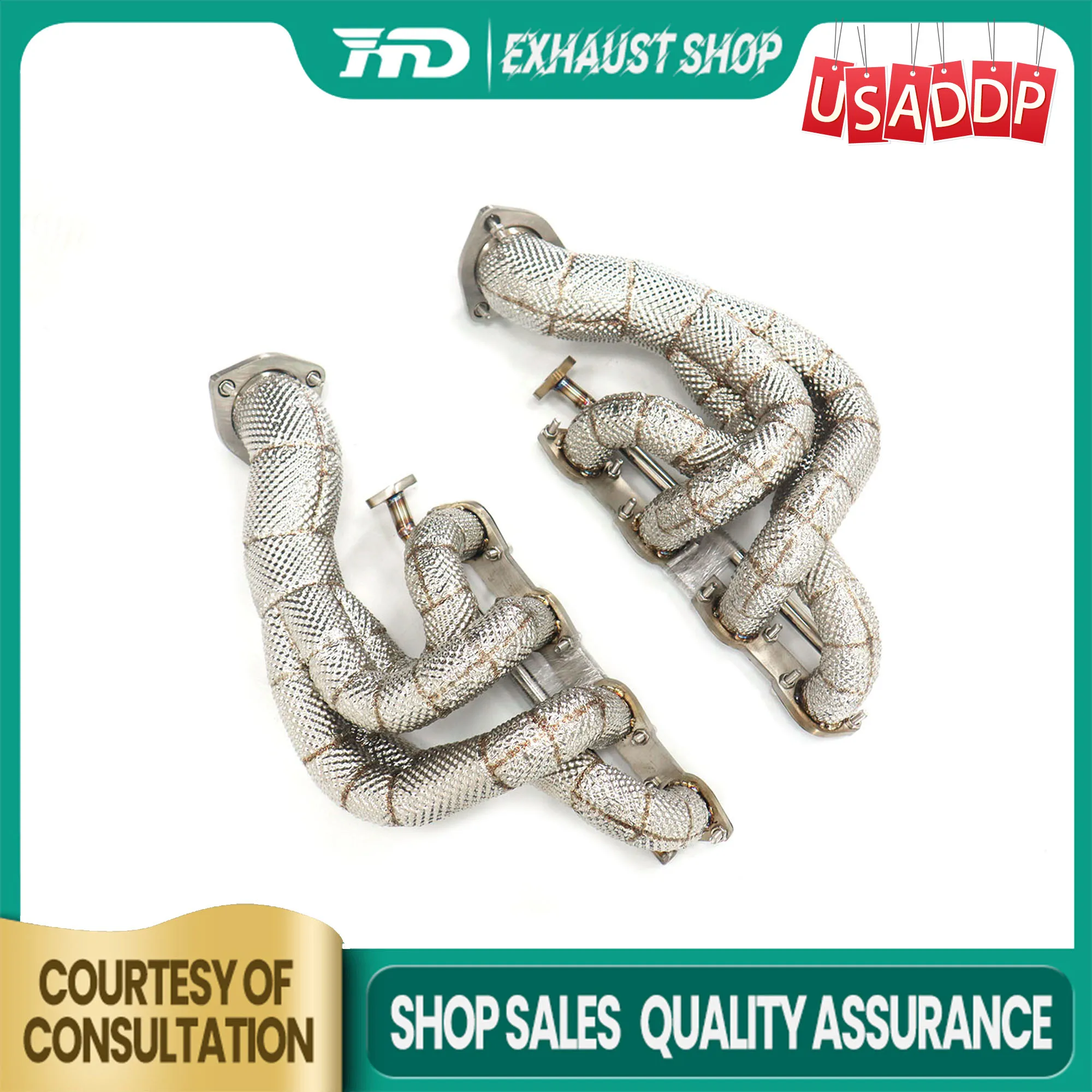 مشعب HMD لسيارة فيراري F430 SC نظام عادم من الفولاذ المقاوم للصدأ رأس عالي الأداء زيادة الطاقة