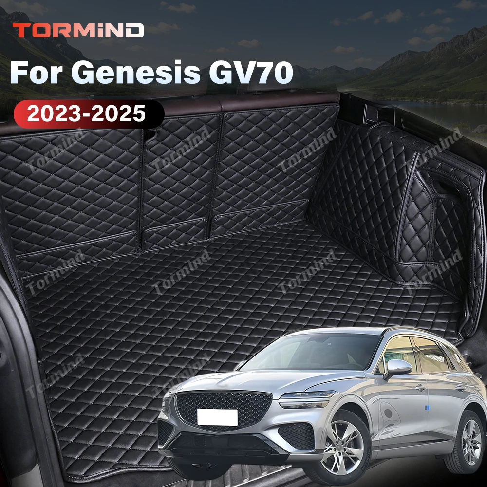 Tormind For Genesis GV70 2023 2024 2025 Car Trunk Mats Carpet Cargo Liner Car Backrest Pad Interior Accessories Protector