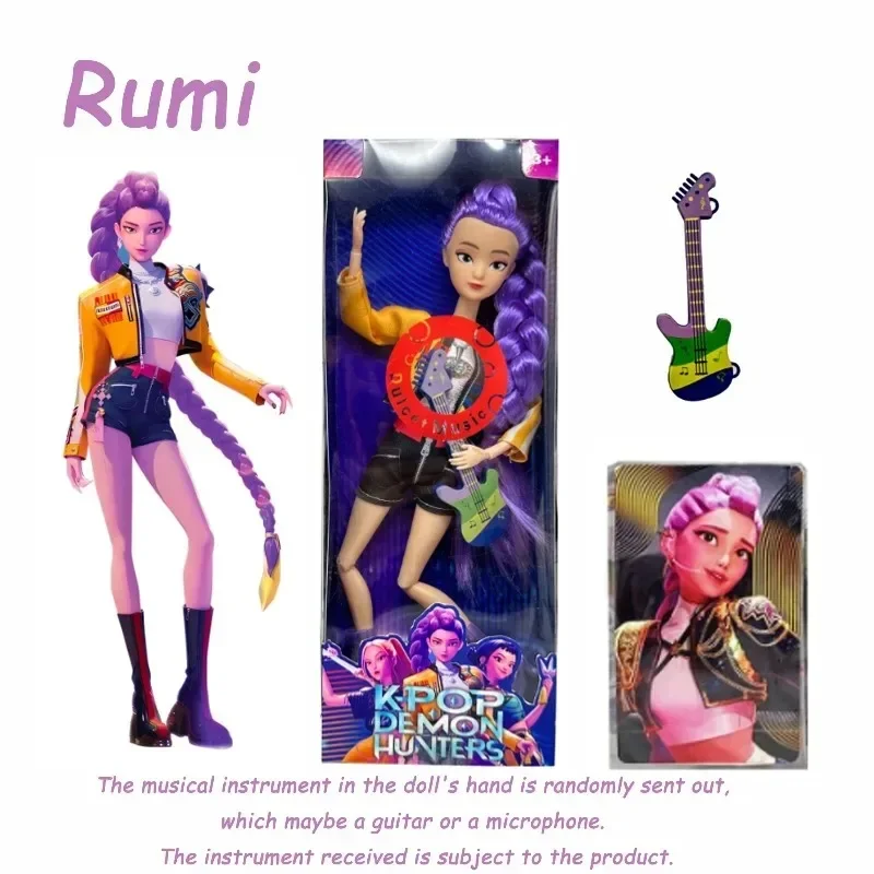 2025 NEW Anime KPop Demon Hunters Doll Vinyl Toy Rumi Mira Zoey Character Vinyl Mask Figurine Birthday Gift Fan Club Gifts
